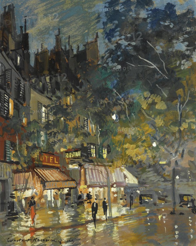 Café in Paris by night, 1936. Artist: Korovin, Konstantin Alexeyevich (1861-1939)