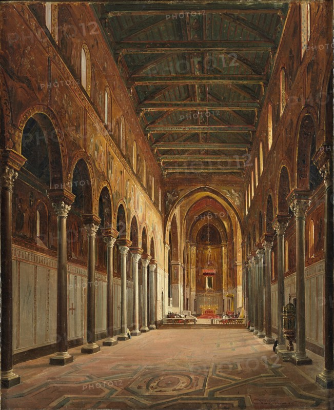 Interior of the Monreale Cathedral Santa Maria Nuova. Artist: Vervloet, Frans (1795-1872)