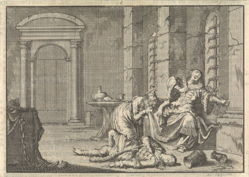 The Death of Tsar Fyodor II Borisovich Godunov, 1605, 1698. Artist: Aa, Pieter van der (1659-1733)