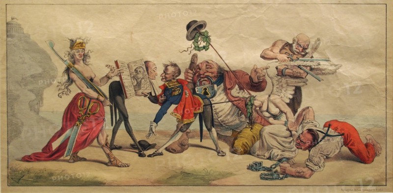 The entrance of censorship in Germany, 1842. Artist: Seel, Johann Richard (1819-1875)