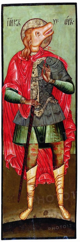 Saint Christopher as Cynocephaly, 17th century. Artist: Russian icon