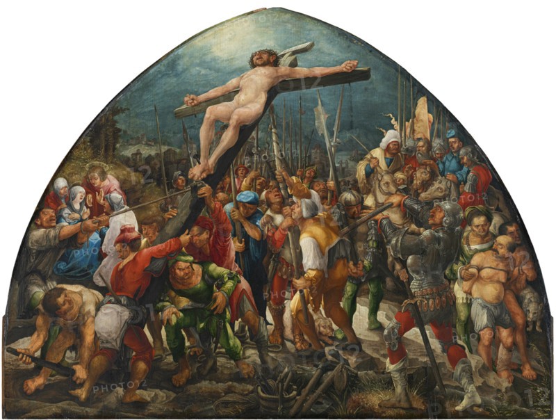 The Elevation of the Cross, c. 1525. Artist: Huber, Wolf (1480/5-1553)