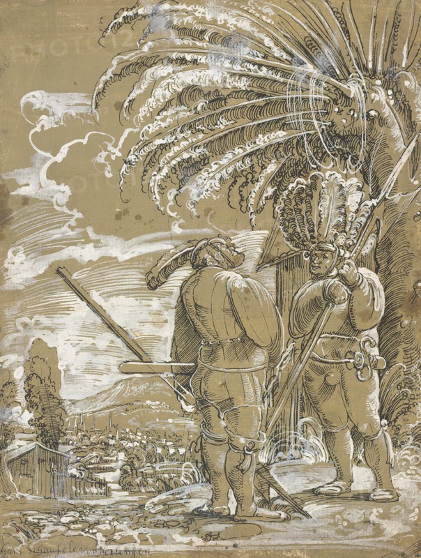 Two Landsknechts, c. 1520. Artist: Anonymous