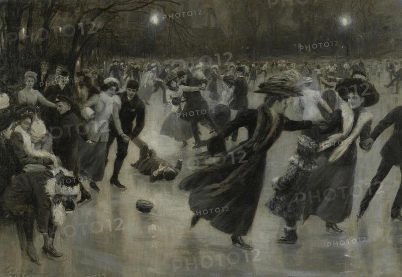 Party on the Ice, 1909. Artist: Gause, Wilhelm (1853-1916)