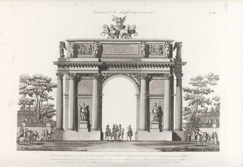 Triumphal Arch. From: Recueil des façades des principaux monuments construits à St.-Pétersbourg, 180 Artist: Thomas de Thomon, Jean François (1754-1813)