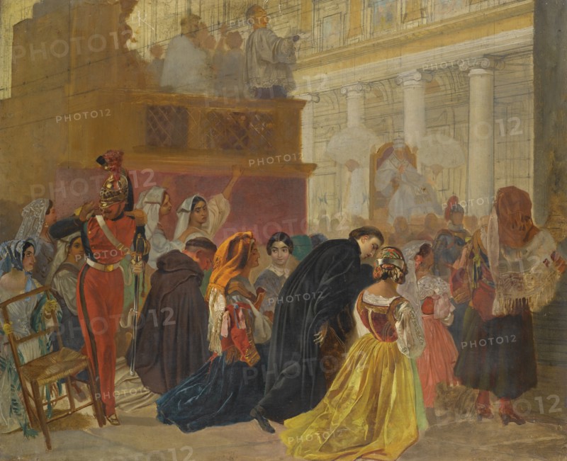 The return of Pope Pius IX to Rome, 1849. Artist: Briullov, Karl Pavlovich (1799-1852)