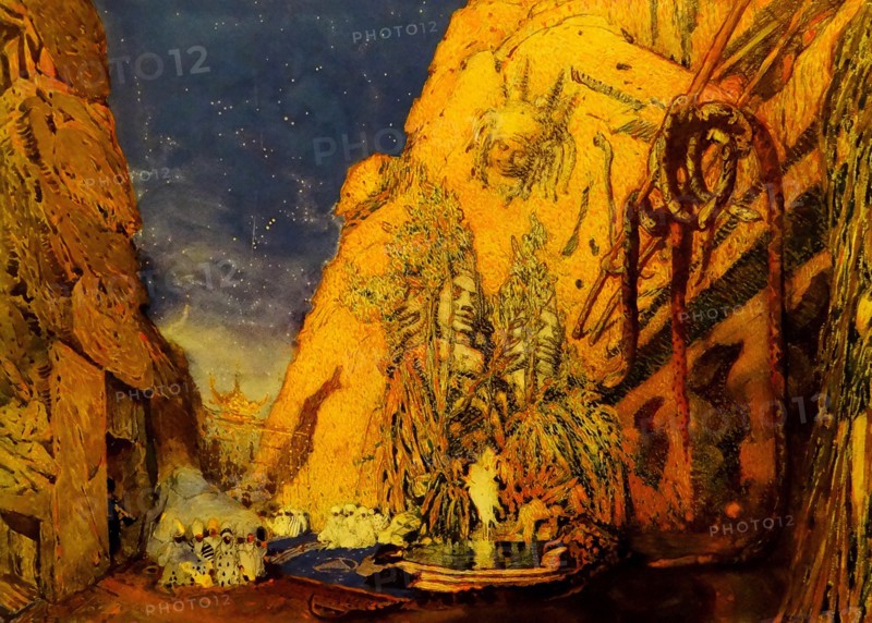 Stage design for the Ballet Blue God by R. Hahn, 1911. Artist: Bakst, Léon (1866-1924)