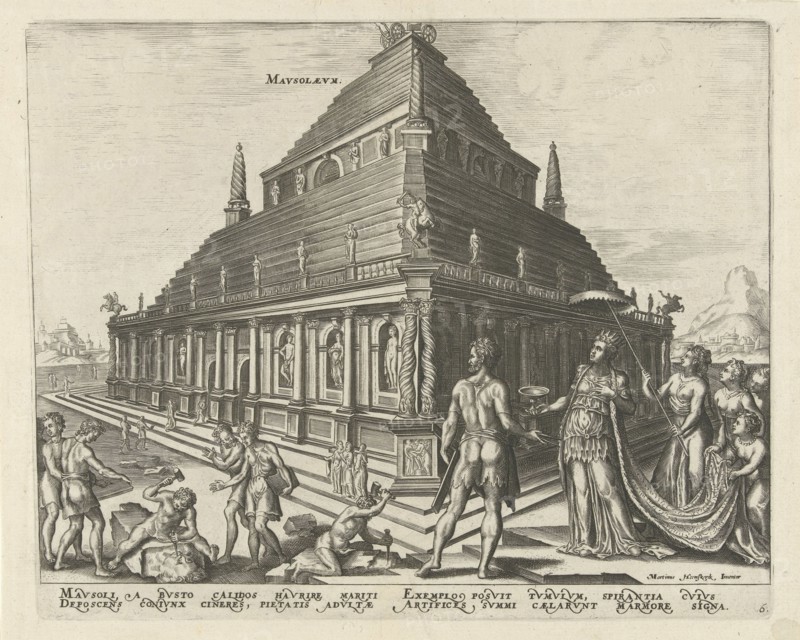 The Mausoleum at Halicarnassus (from the series The Eighth Wonders of the World), 1572. Artist: Galle, Philipp (Philips) (1537-1612)