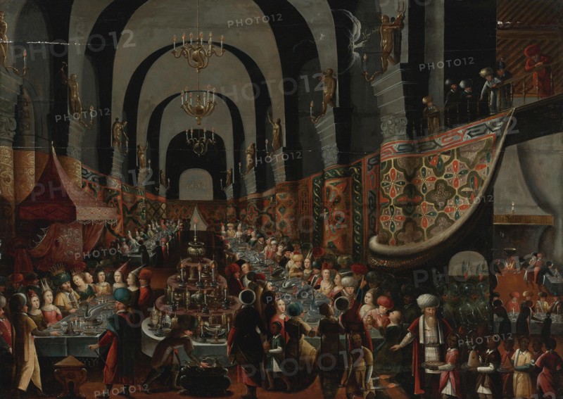 The Feast of Belshazzar. Artist: Francken, Frans, the Younger (1581-1642)