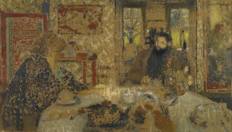 Lunch. Misia and Cipa at Villeneuve, 1897. Artist: Vuillard, Édouard (1868-1940)