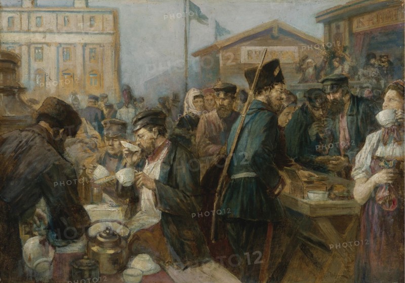 The Meal in Saint Petersburg. Artist: Urlaub, Johann-Georg-Christian (1844-1914)
