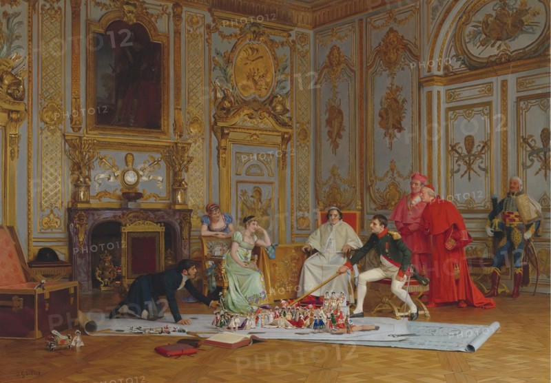 Napoleon Planning his Coronation. Artist: Vibert, Jehan-Georges (1840-1902)