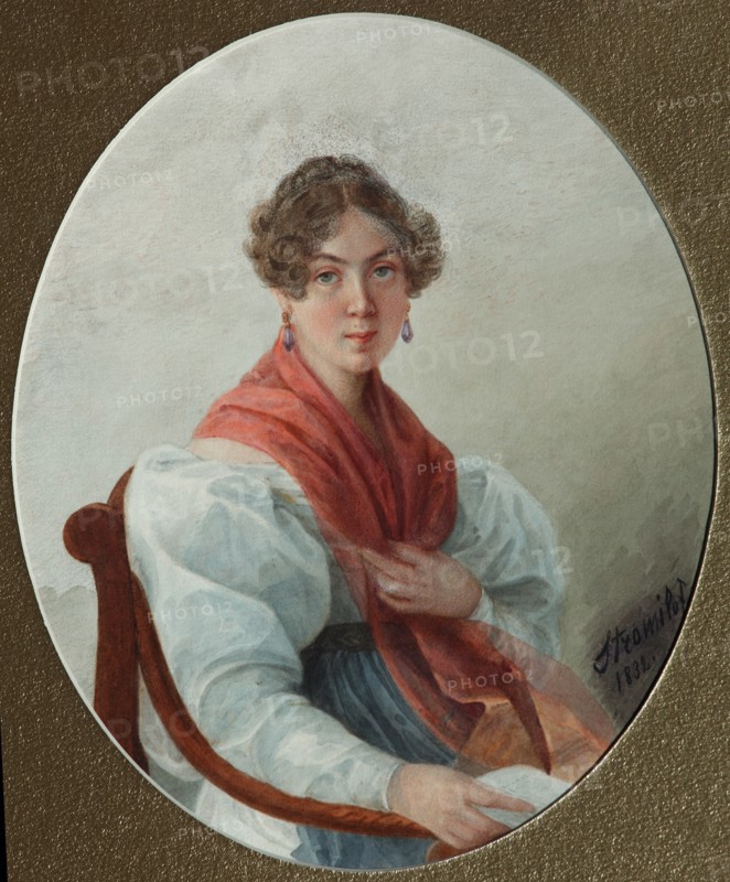 Portrait of N.A. Vasilyeva, 1835. Artist: Borozdna-Stromilova, Lyubov Stepanovna (1813-1894)