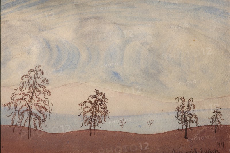 Landscape with trees, 1917. Artist: Voloshin, Maximilian (1877-1932)