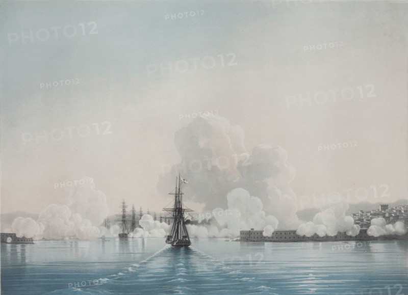 Sevastopol. Fort Constantine. Fort Nicholas, 1850s. Artist: Aivazovsky, Ivan Konstantinovich (1817-1900)