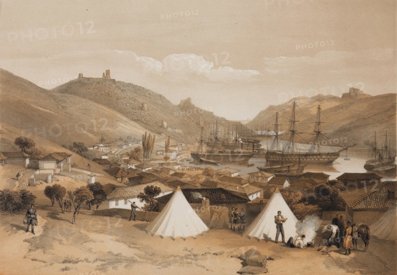 Balaclava. View onto the sea, 1855. Artist: Simpson, William (1832-1898)