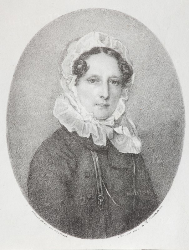 Portrait of Countess Anna Sergeievna Golitsyna, née Vsevolzhskaya (1779-1837), 1820s. Artist: Pogonkin, Vladimir Ivanovich (1793-after 1847)