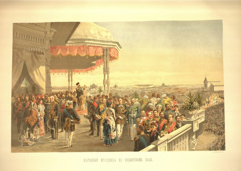 Public festivities following the coronation of Emperor Alexander III on Khodynka Field (From the Cor Artist: Makovsky, Vladimir Yegorovich (1846-1920)