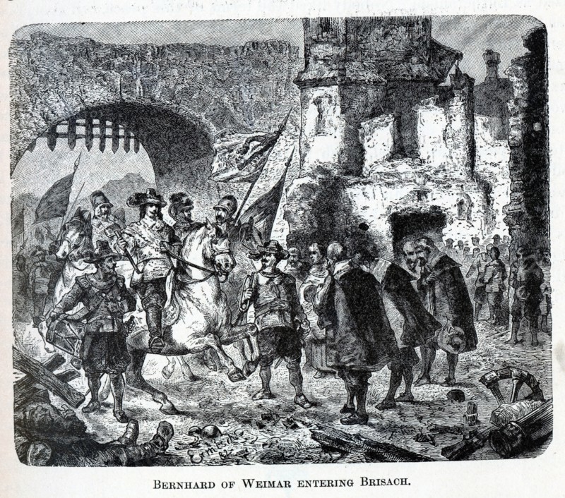 Bernhard of Weimar entering Breisach, 1882. Artist: Anonymous