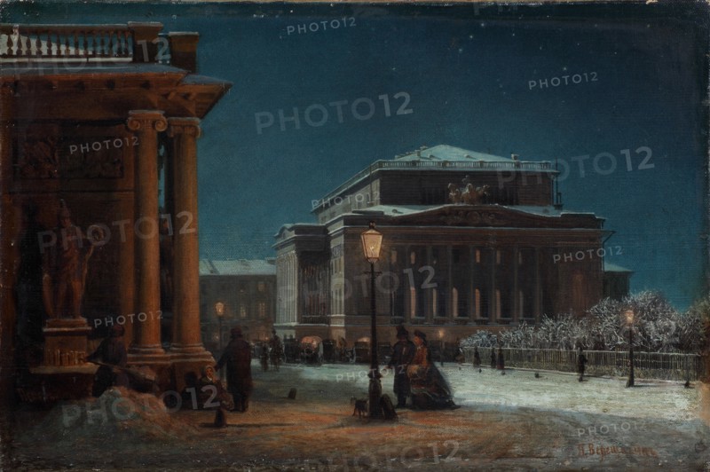 The Alexandrinsky Theatre in Saint Petersburg, 1870s. Artist: Vereshchagin, Pyotr Petrovich (1836-1886)