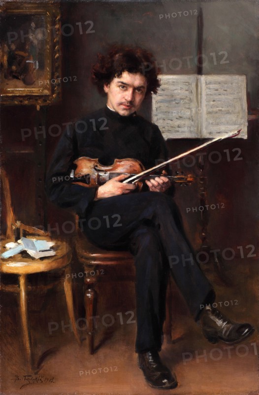 Portrait of the violinist and composer Jan Kubelik (1880-1940), 1908. Artist: Makovsky, Vladimir Yegorovich (1846-1920)