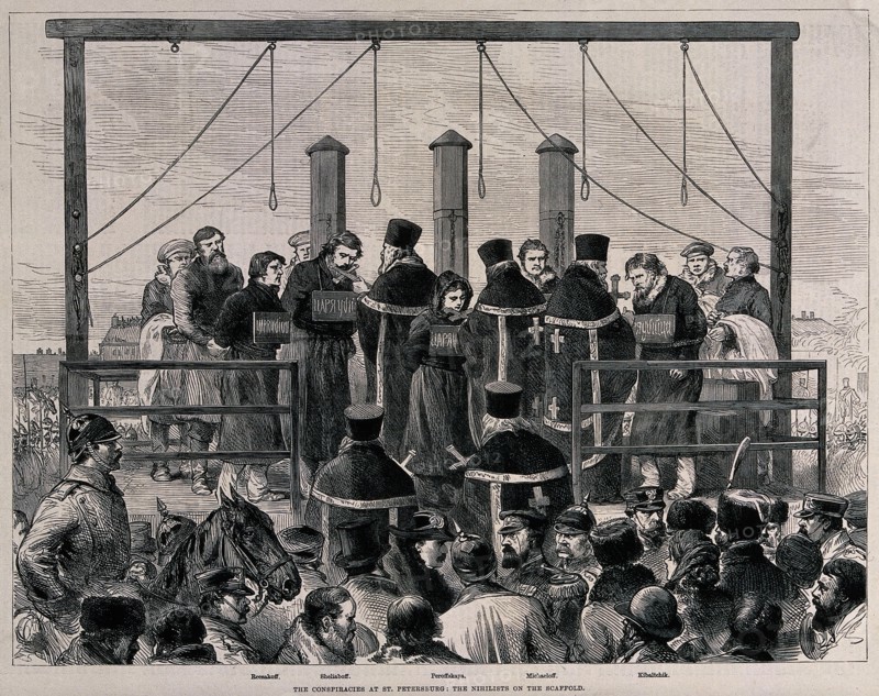 The execution of the Nihilists, ca 1881. Artist: Anonymous