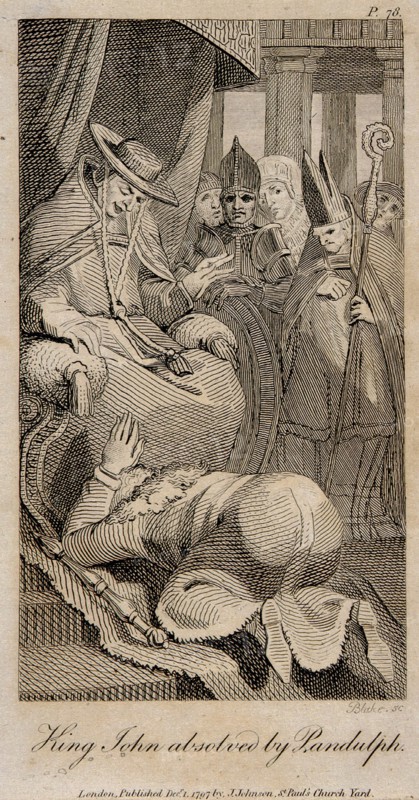King John absolved by Pandulph (After Henry Fuseli), 1798. Artist: Blake, William (1757-1827)