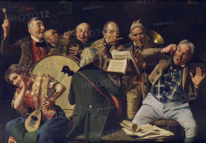 An orchestra rehearsal, c. 1920. Artist: Massani, Pompeo (1850-1920)