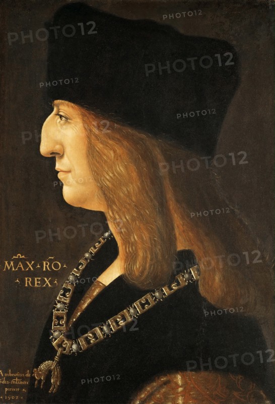 Portrait of Emperor Maximilian I (1459-1519). Artist: De Predis, Giovanni Ambrogio (1455-1509)