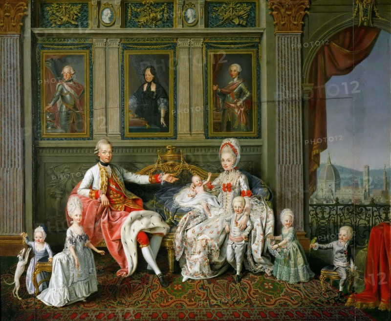 Leopold I, Grand Duke of Tuscany with his wife Maria Luisa and their children, 1773. Artist: Werlin (Verlin), Wenzel (Venceslao) (1730-1780)