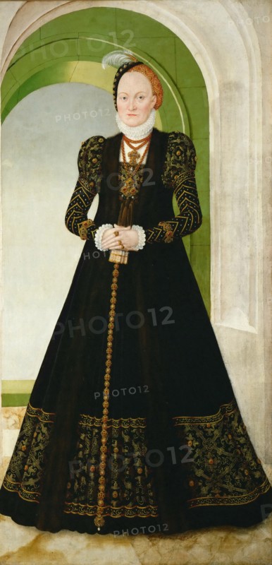 Anne of Denmark (1532-1585), Electress of Saxony, after 1565. Artist: Cranach, Lucas, the Younger (1515-1586)