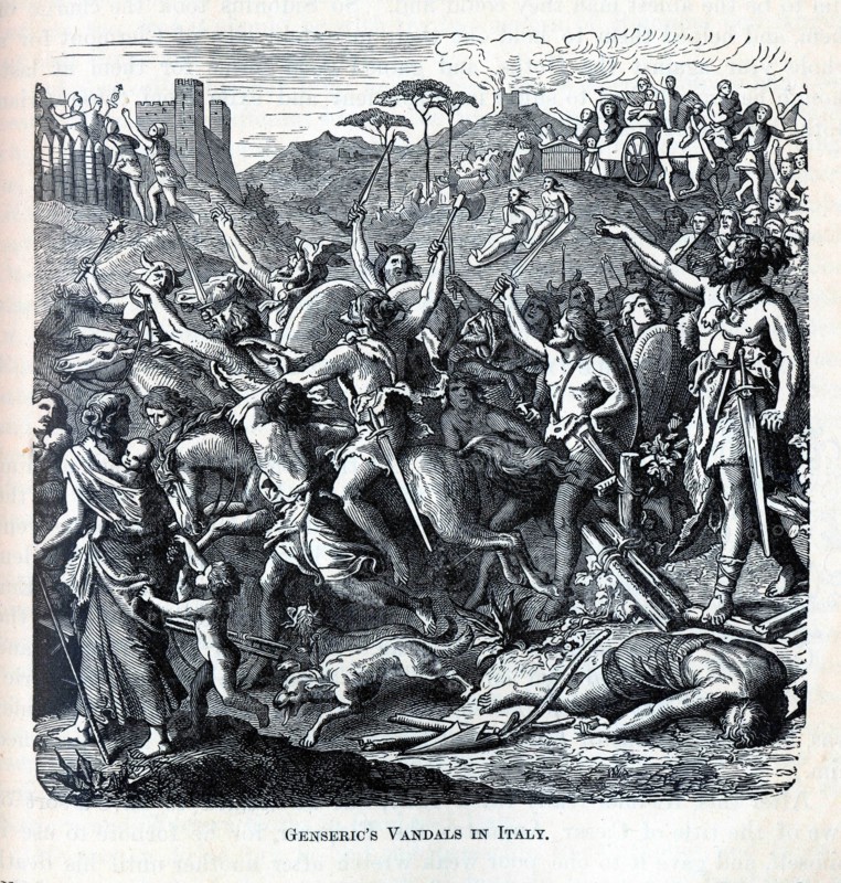 Genseric's Vandals in Italy, 1882. Artist: Anonymous