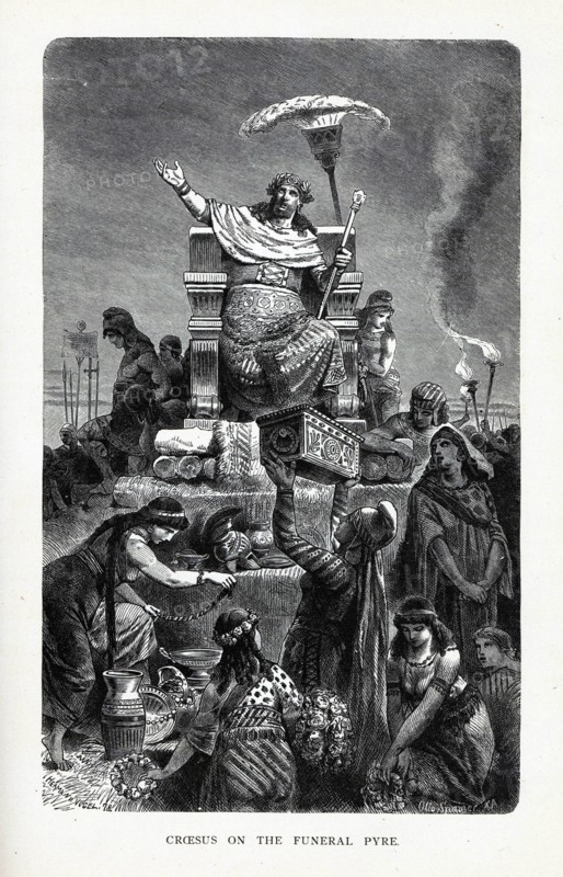 Croesus on the Funeral Pyre, 1882. Artist: Anonymous