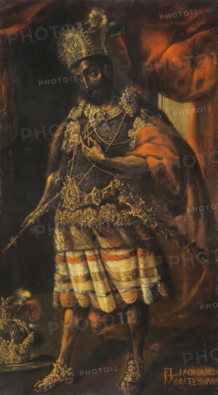 Portrait of Moctezuma II, 17th century. Artist: Anonymous