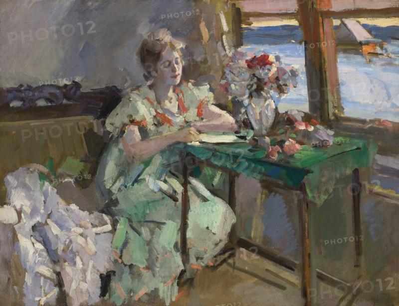 At the Window, 1918. Artist: Korovin, Konstantin Alexeyevich (1861-1939)