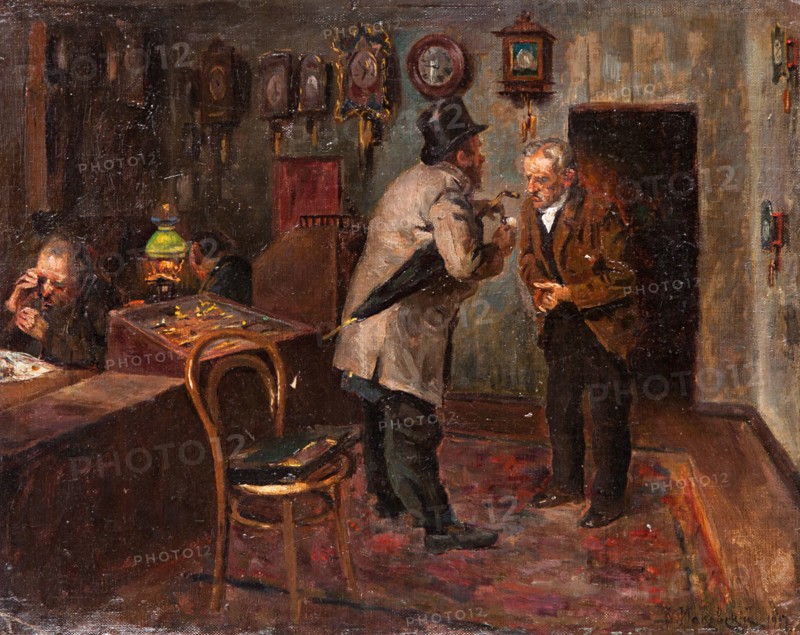 At the Jewelers, 1917. Artist: Makovsky, Vladimir Yegorovich (1846-1920)