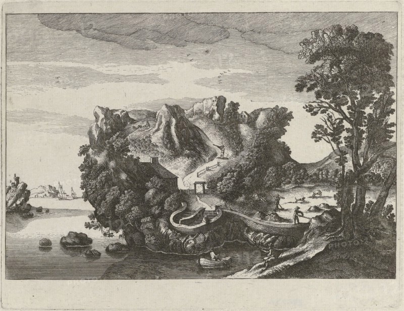 Anthropomorphic landscape in the form of a man's head, c. 1617.