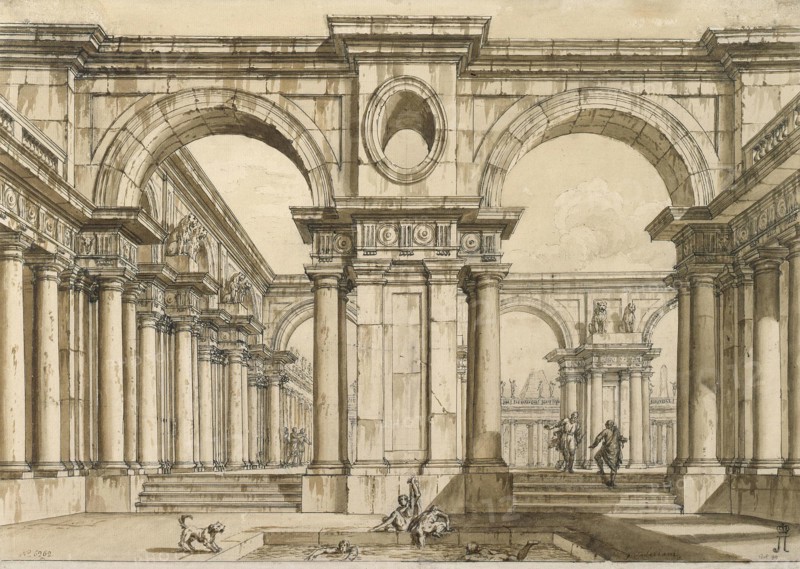 Set design for the Opera La clemenza di Tito (The Clemency of Titus) by Wolfgang Amadeus Mozart, 18t