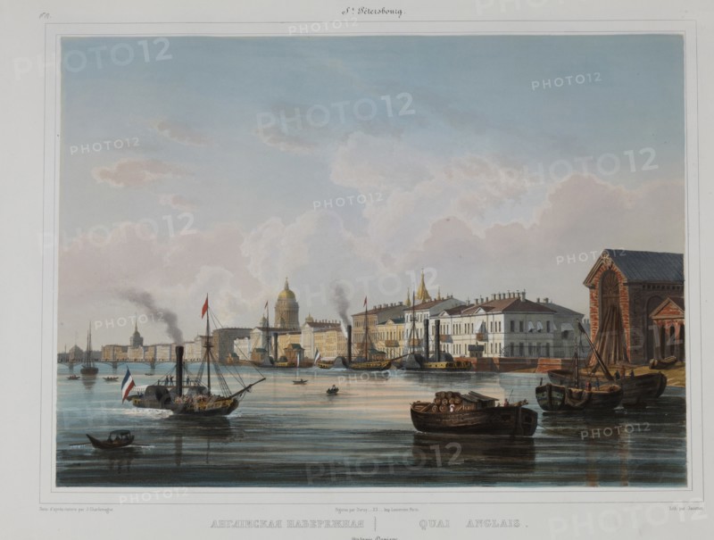 The English Embankment in Saint Petersburg, 1840s.