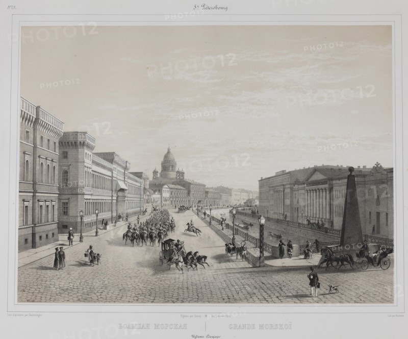 The Bolshaya Morskaya Street (Big Sea Street) in Saint Petersburg, 1840s.