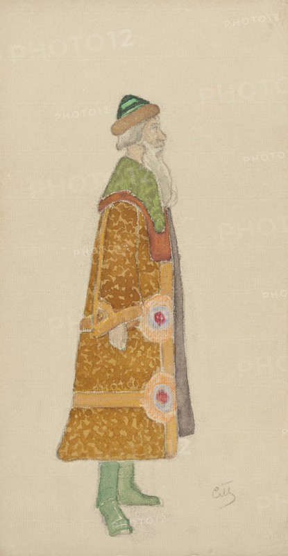 Costume design for the opera Snow Maiden by N, Rimsky-Korsakov, 1910s.
