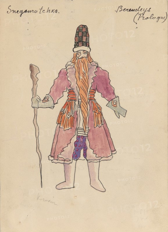 Costume design for the opera Snow Maiden by N, Rimsky-Korsakov, 1928.