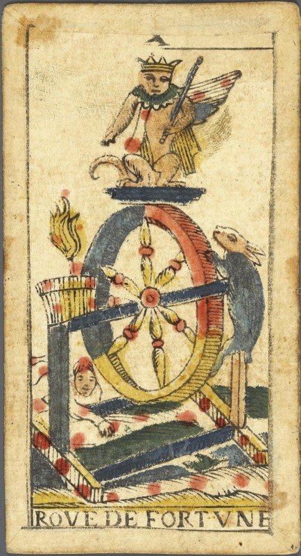 La Roue de Fortune (Wheel of Fortune), Tarot card, Early 18th cen..