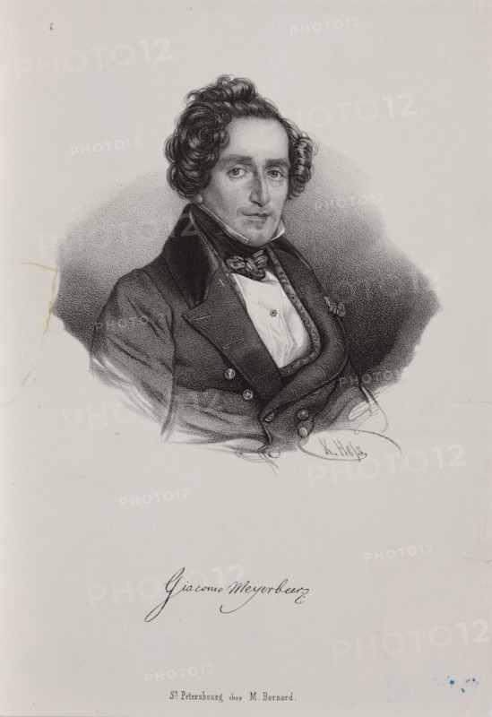 Portrait of the composer Giacomo Meyerbeer (1791-1864), 1830s.