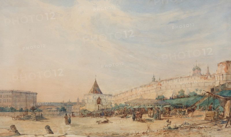 View of the Kitay-gorod in Moscow, 1850-1860s.