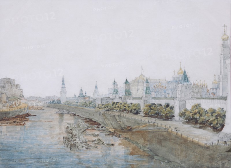 View of the Kremlin from the Moskvoretsky Bridge, 1851.