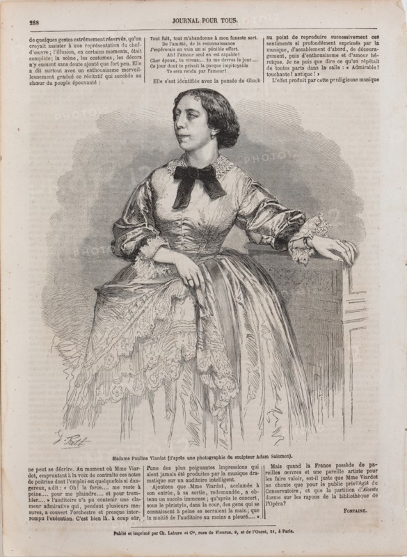 Portrait of the singer and composer Pauline Viardot (1821-1910), 1861.
