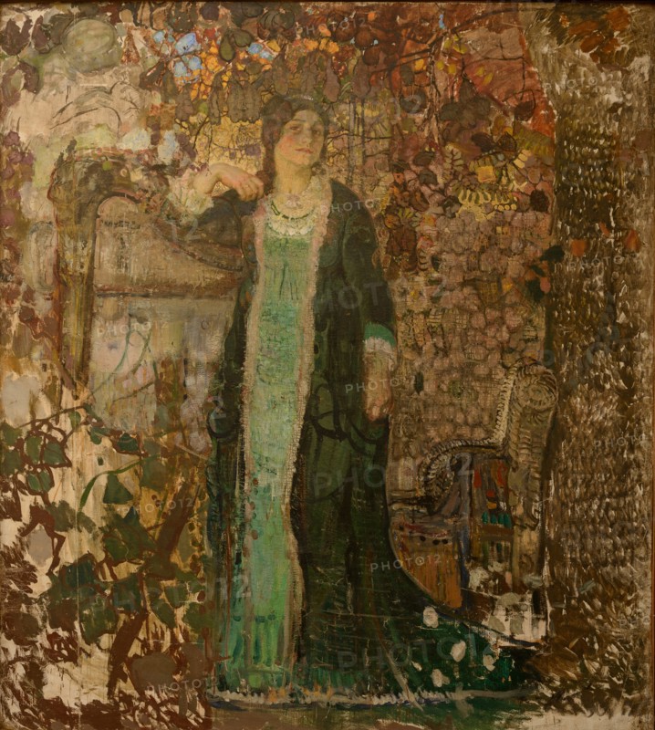 Harpist, Portrait of Tatiana Sergeevna Bartseva (1886-1984), 1908.
