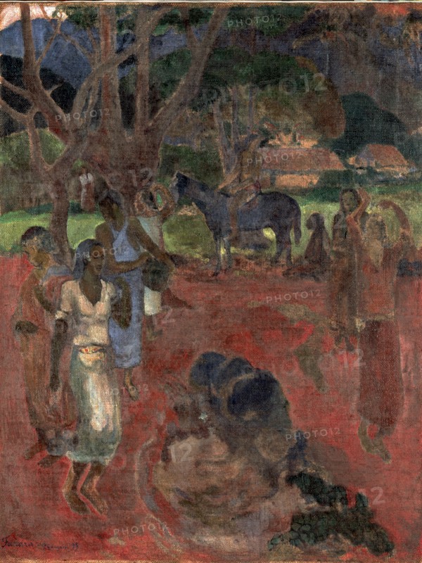 Tahitian Landscape with Nine Figures.