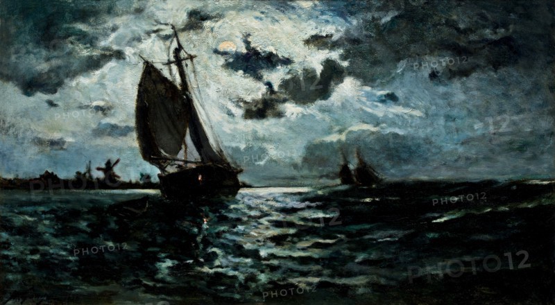Sailing Ship in the Moonlight.